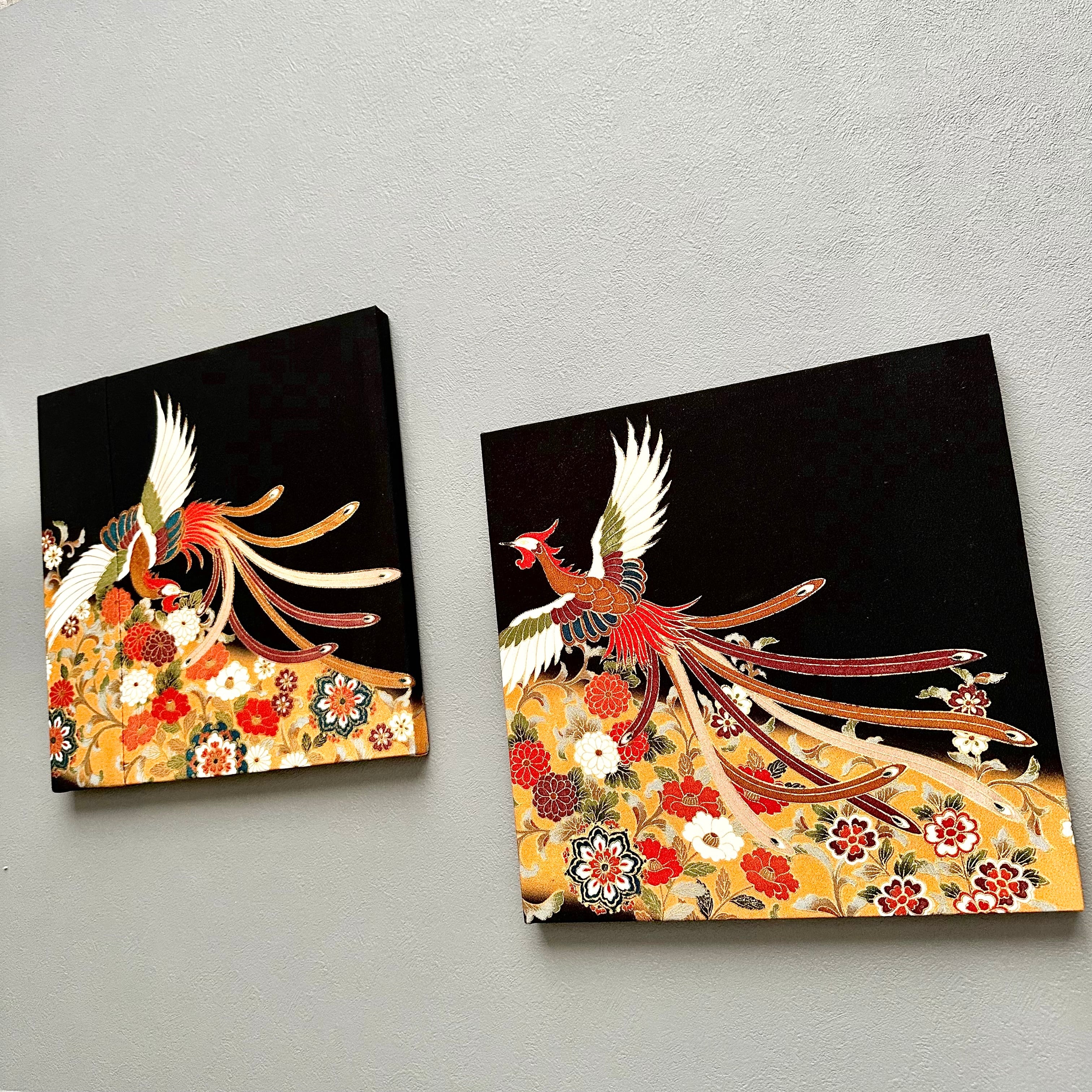 Kimono fabric panel 30×30cm 着物のファブリックパネル とりどりの