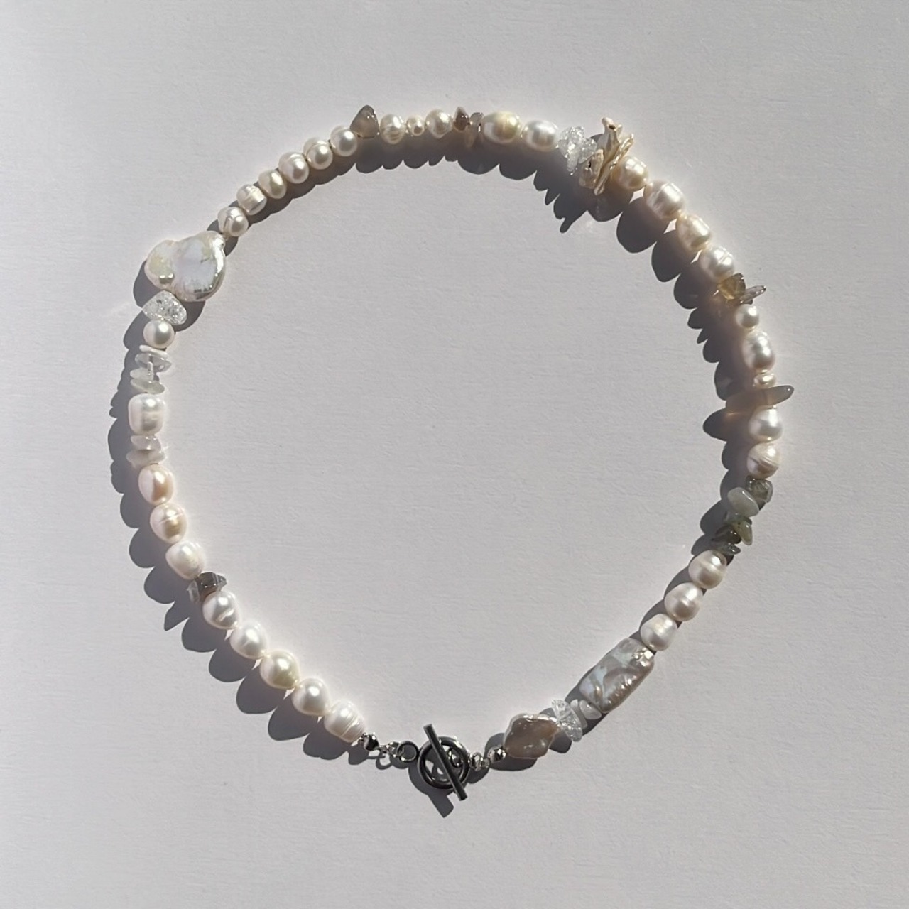 [ grey ] 淡水パール　2wayネックレス［SSN040］