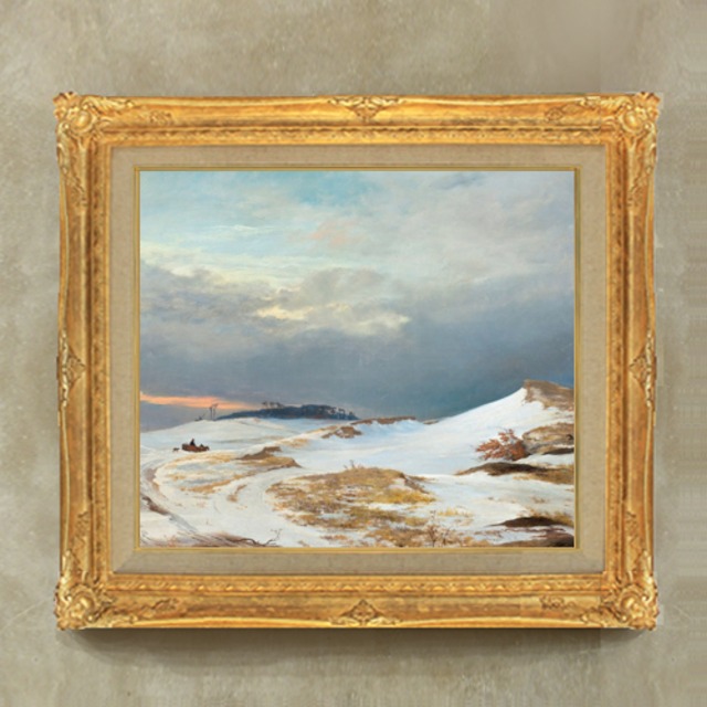 直筆仕上げ油絵【ルンドビー】Winter Landscap  F10　絵画 アート インテリア 風景画