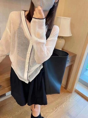 シアーニットカーディガン　AJ111-253