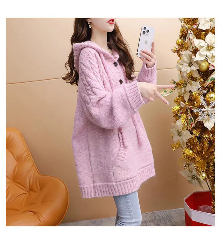 tops】フード付きニットセーター M20119 | nanastyle