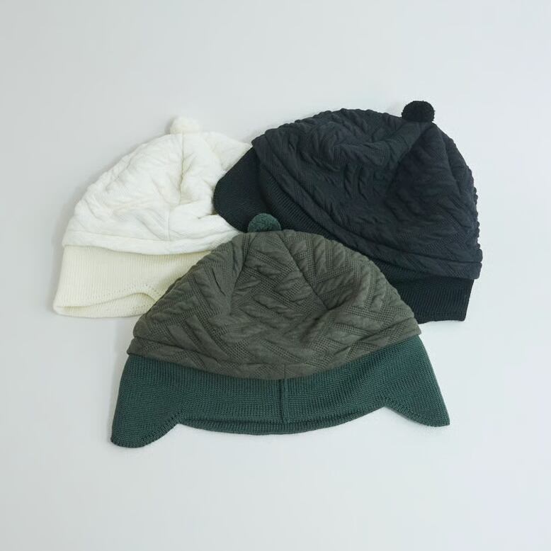 chisaki(チサキ)kio コットン キルティング風地模様 イヤーフラップ