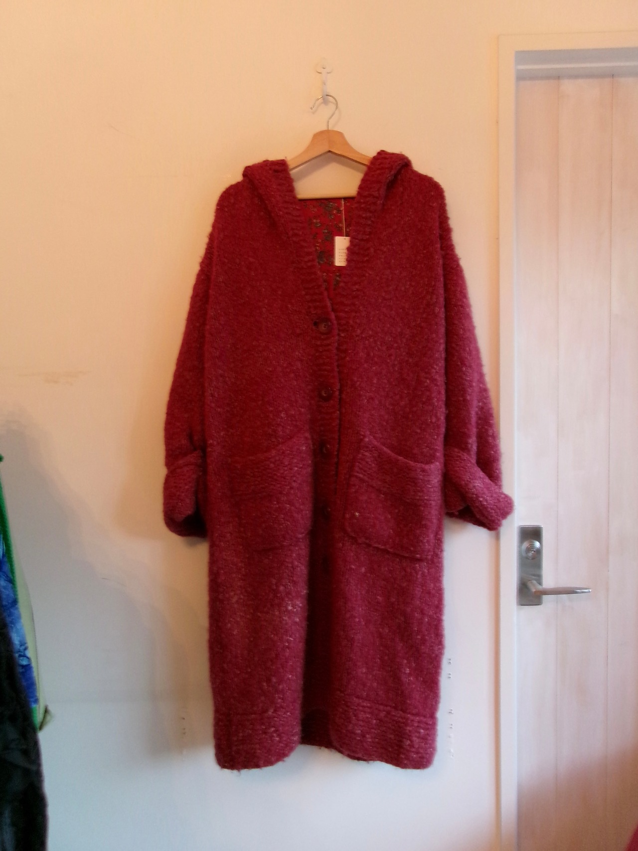 Heavy knit long cardigan