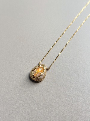 【K18YG カンテラオパール / Dia ネックレス】