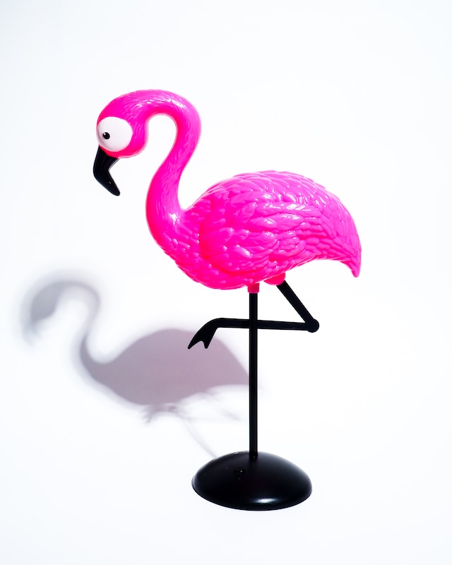 Polystyrene flamingo lamp