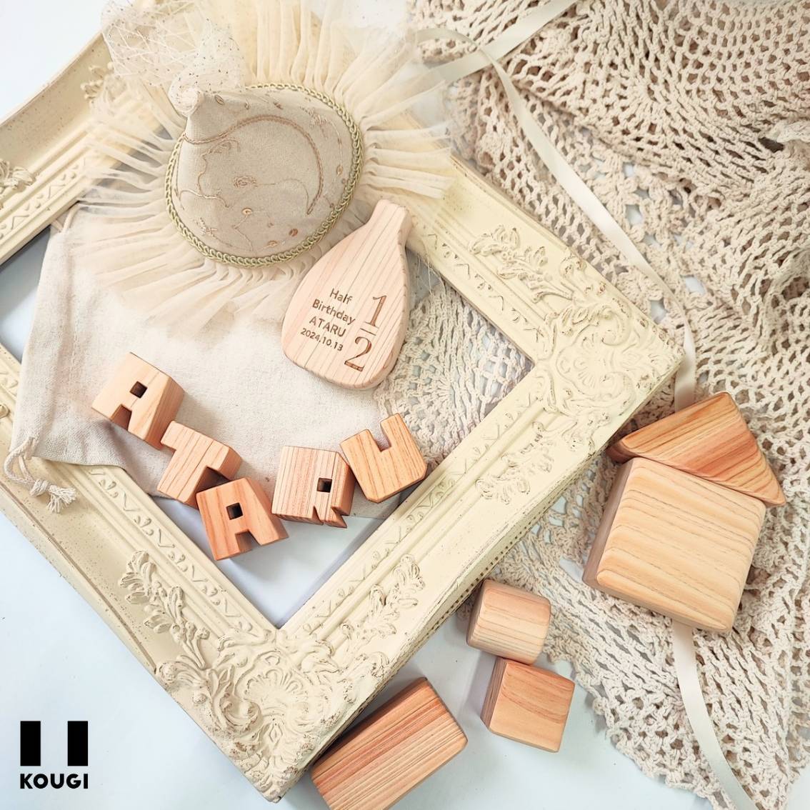 newカラー·ᴥ·♡.*゜バースデーガーランド（ネーム含む）積み木風 パステル newカラー·ᴥ·♡.*゜バースデーガーランド（ネーム含む）積み木風