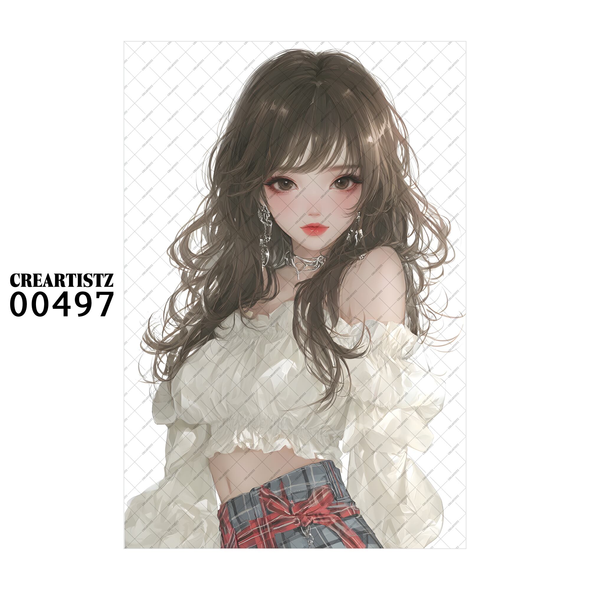 00497 ガール キュート オリジナル ペーパー/ステッカー 4枚セット CREARTISTZ