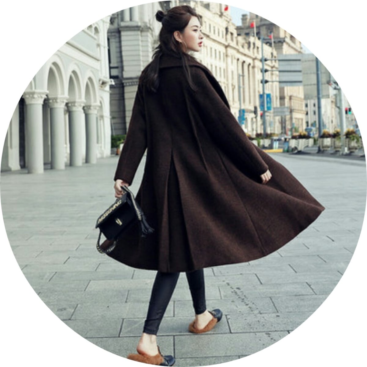 マフラーと相性◎ビックノッチドカラーウール混ロングコート | GLOIRE