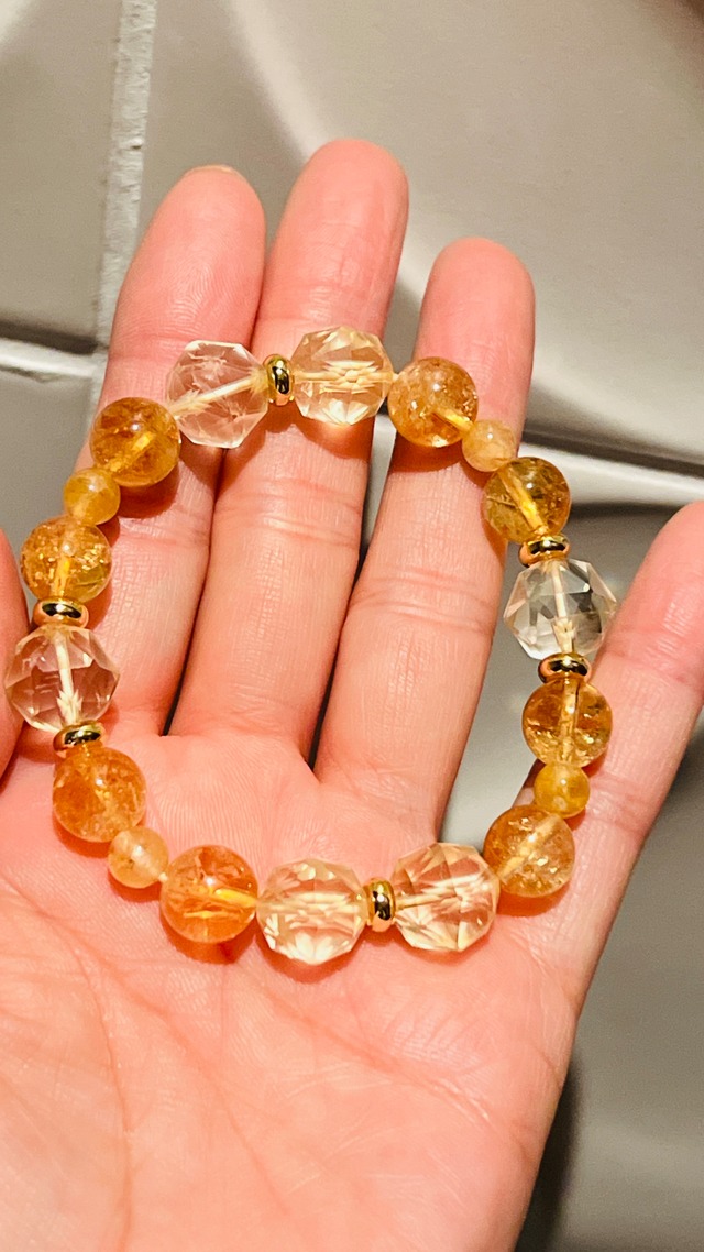 【龍神水にて浄化済】その約束を果たす時 ゴールドアゼツライト&シトリンブレス