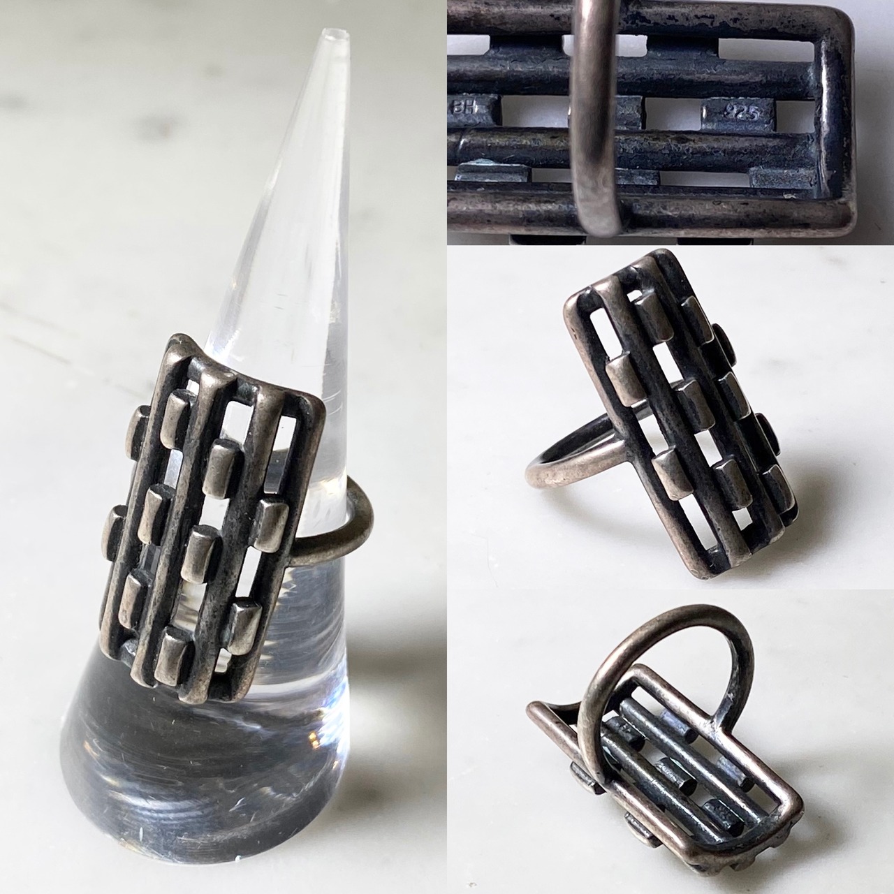 vintage silver shield ring