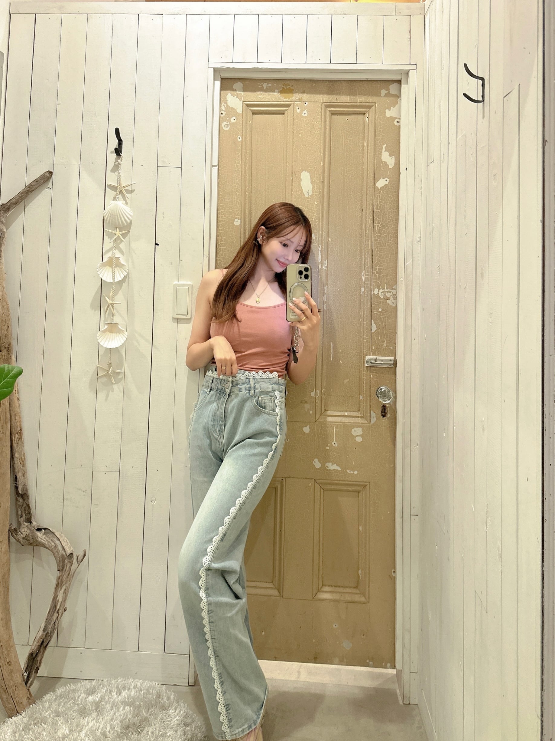 人気【LIFE is】レースデニム ¥8,800+tax