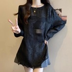 Sheer long-sleeved floral T-shirt (ME415)