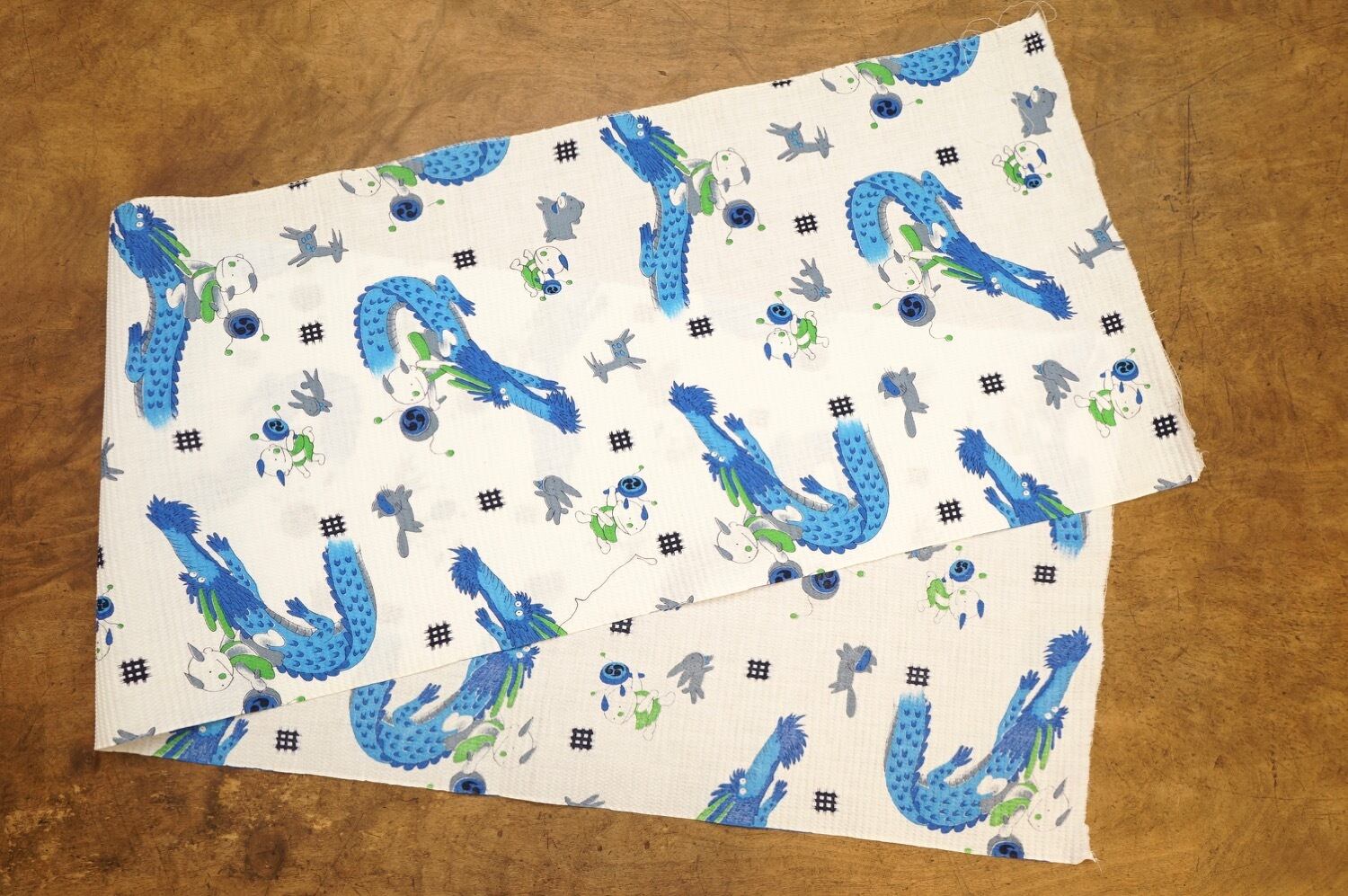 HO8J 面白柄 まんが日本昔ばなし 龍の子太郎 はぎれ 子ども浴衣