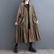 ジップ ギャザー トレンチコート  60006