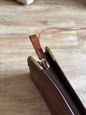 vintage brown leather square shoulder bag-5137-7
