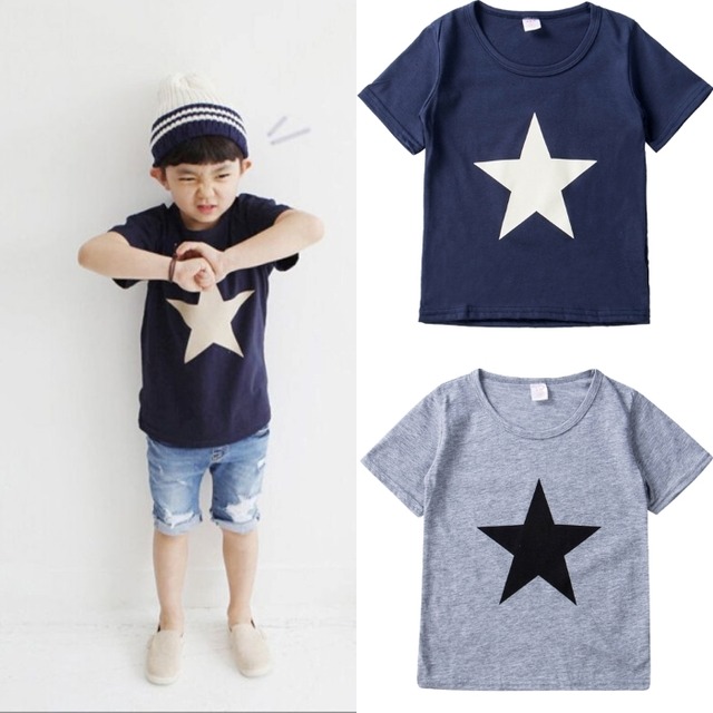 子供服 Tシャツ 男の子 白 紺 星 スター メンズ トップス 半袖 プチプラ プリントTシャツ カジュアル 女の子 ユニセックス  キッズ ジュニア 夏