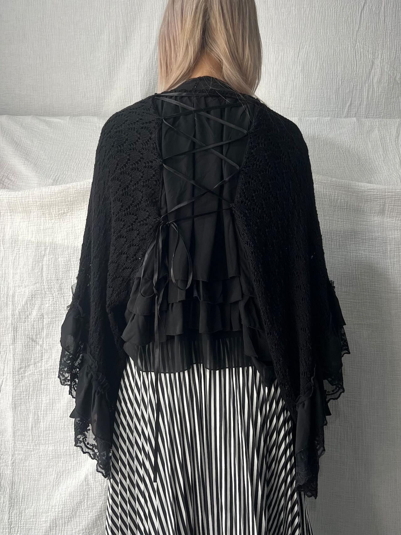 "axes femme" Lace-up Frills Bolero