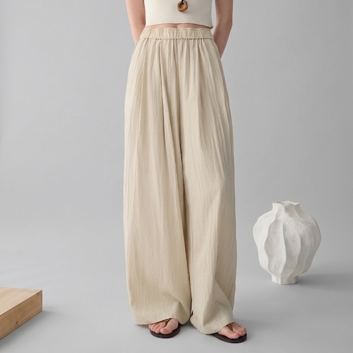 ワイドレッグ フルレングス パンツ   2colors  26039 画像