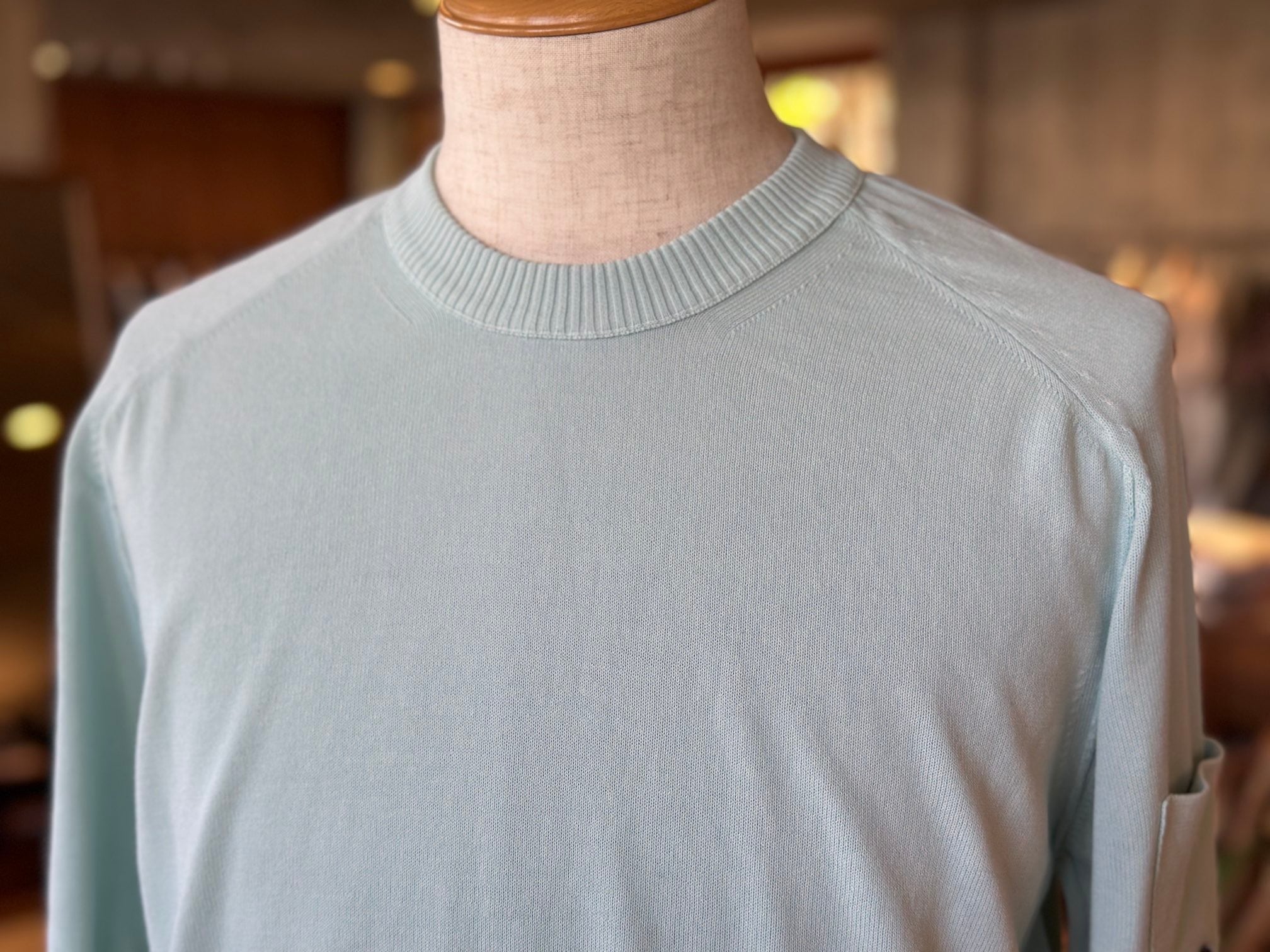C.P. COMPANY / Cotton Crepe Crewneck Lens Sweater