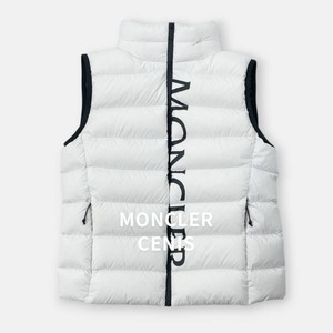 美品 MONCLER CENIS 22AW モンクレール チェニス フード ロゴ ダウンベスト 0 H20931A00012 白 ホワイト / J&NREUSE レディース アウター