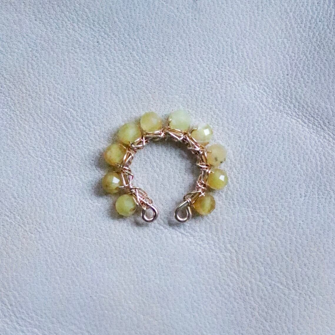 ‐ gemstone ear cuff - yellow opal 【10月誕生石】