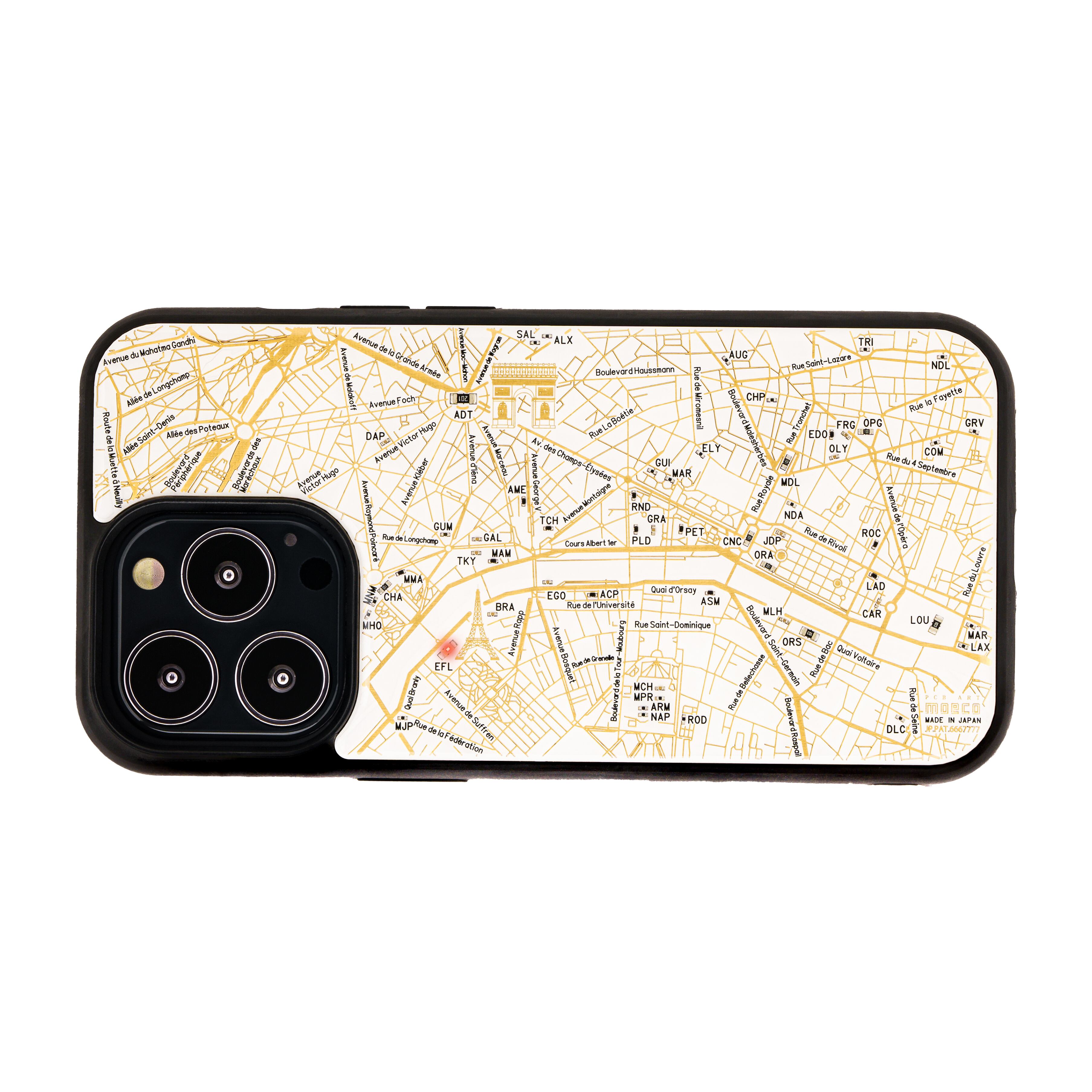 FLASH パリ回路地図 iPhone 13 Pro ケース | PCB ART moeco