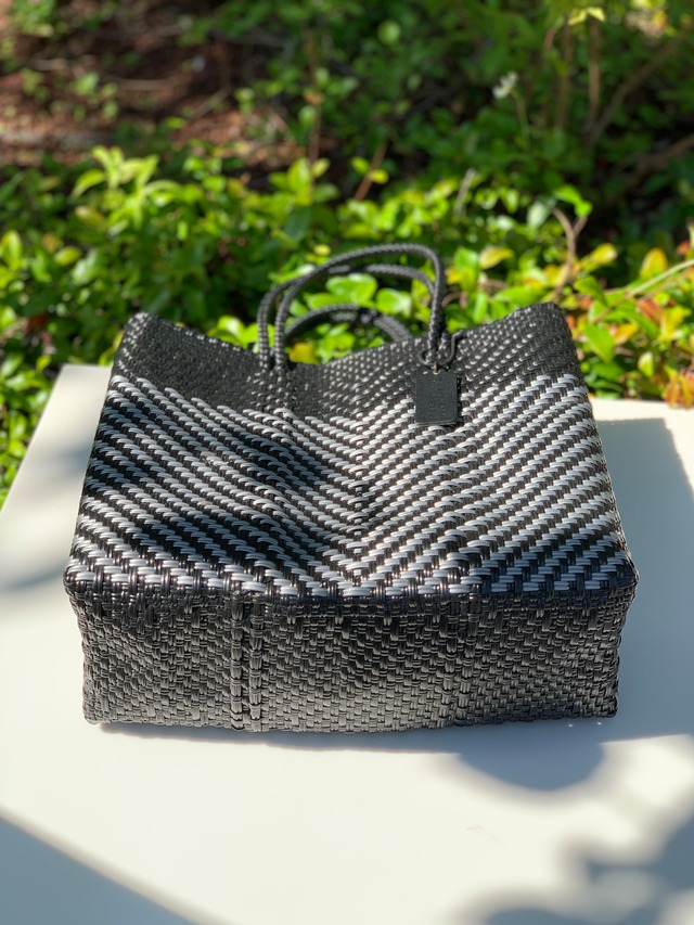 S Mercado Bag (Normal handle) Black/Silver