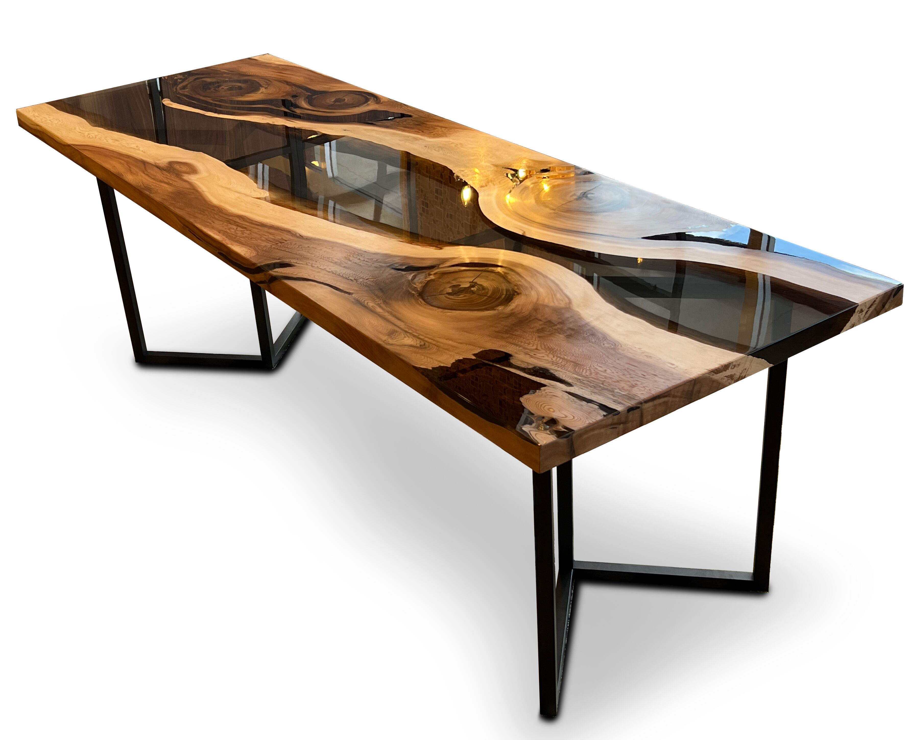 御山杉 一枚板 希少木材 天然木 ダイニングテーブル クリアブラック  