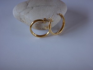 <vintage silver925>gold middle hoop pierce