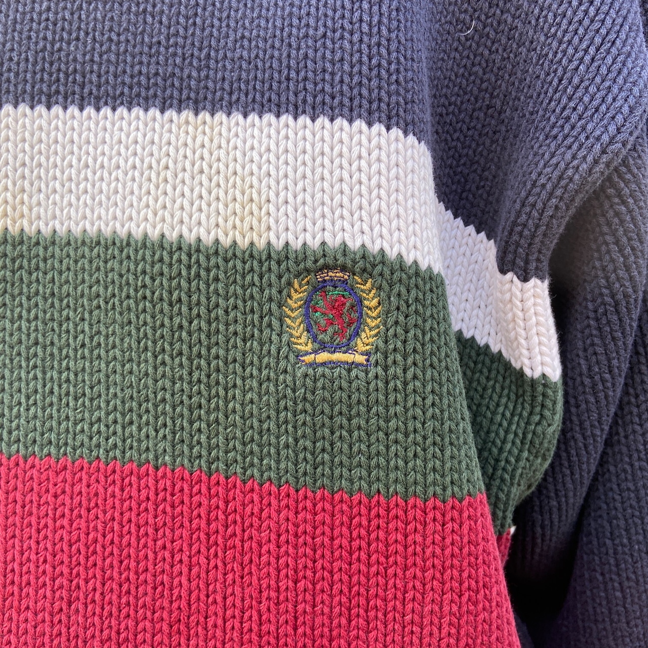 90年代 TOMMY HILFIGER トミーヒルフィガー ボーダー コットンニット 