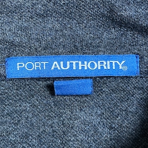 【PORT AUTHORITY】企業系 企業ロゴ ワンポイントロゴ 刺繍 ハーフジップ スウェット プルオーバー ネイビー M US古着