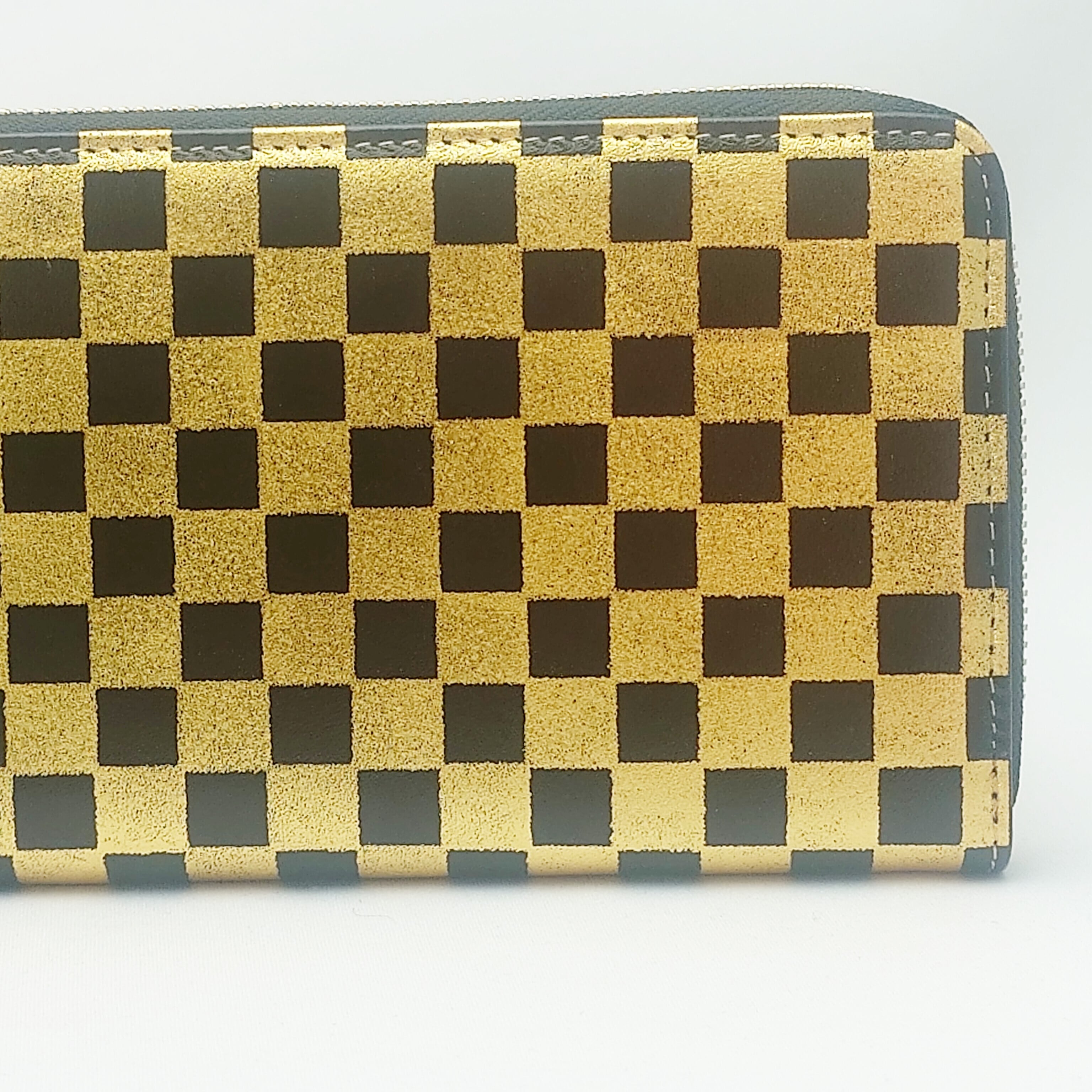 ラウンドファスナー長財布 金箔【市松模様】 ／ ゴールド財布 | EARSH GOLD