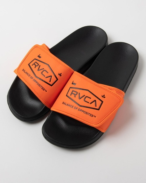 RVCA (ルーカ)  CHAINMAIL SLIDE SANDAL BLK (ブラック/オレンジ) BC041999 スライド サンダル