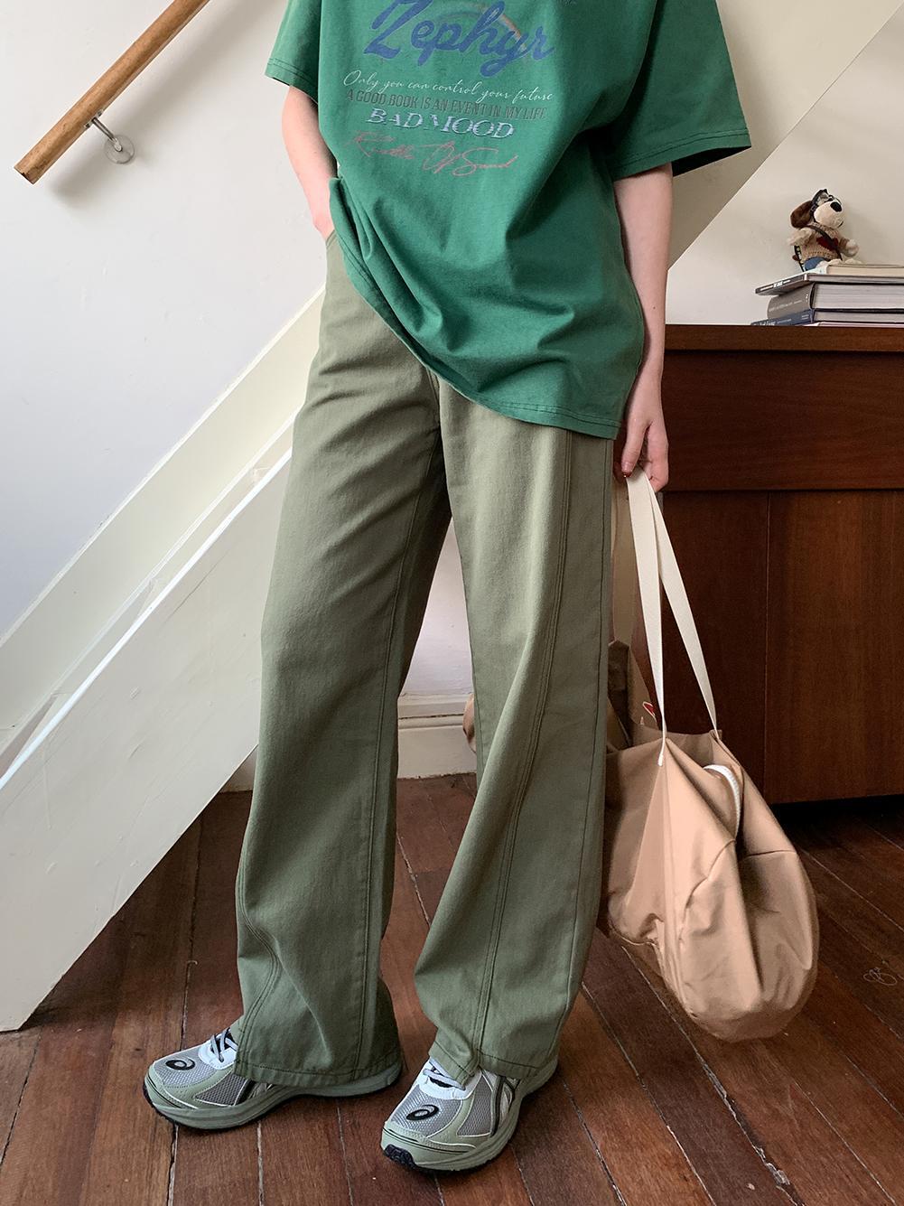 Hem line green pants（ヘムライングリーンパンツ）c-231