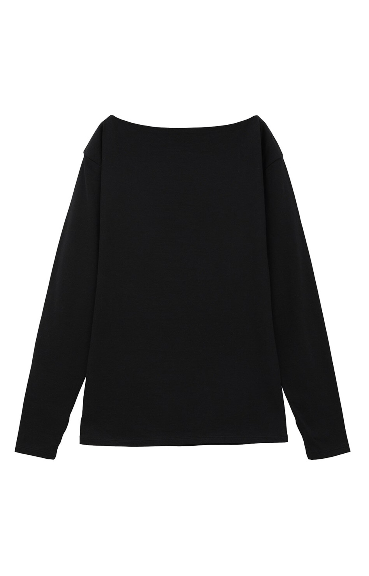 CLANE クラネ　ARRANGE BOAT NECK TOPS BLACK