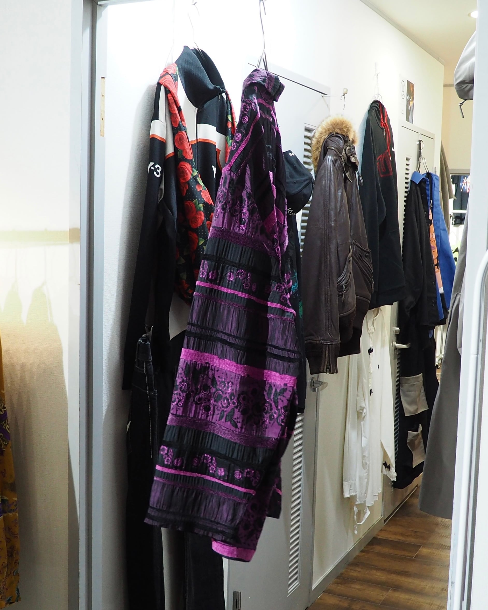 1990s Bewitching Dark purple velours × pleats Switching vintage loose jacket
