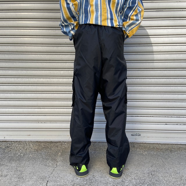 『送料無料』90s グリーンベイパッカーズ　ナイロンカーゴパンツ　黒　ZUBAZ
