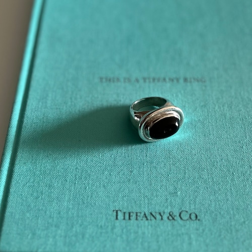 vintage Tiffanyヴィンテージティファニー1988 paloma picasso cabochon onyx ring silver925 15.5号