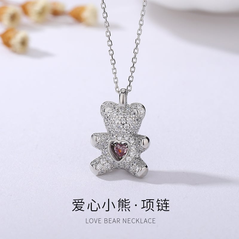 b.u. Jewelry スターリングシルバーネックレス くま