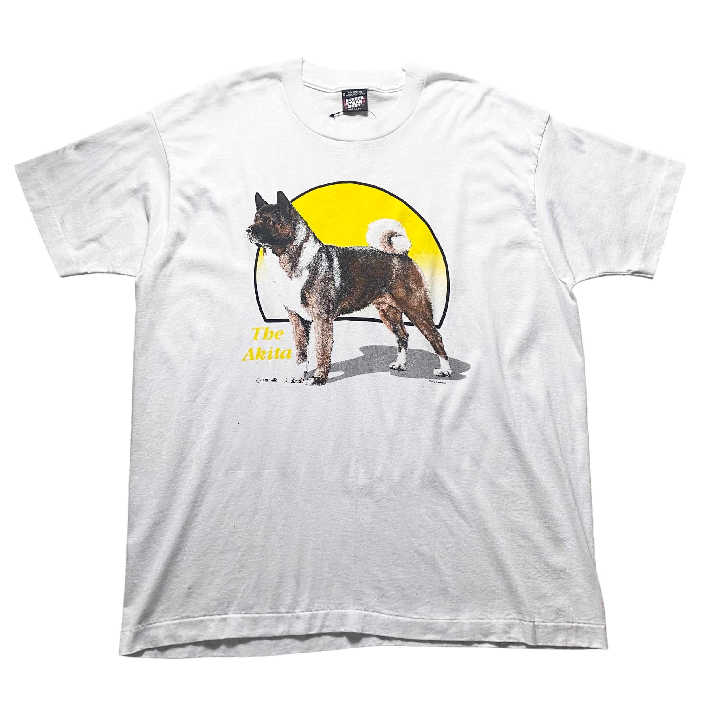 90s SCREEN STARS Akita 秋田犬 Tシャツ USA製 dog vintage 1990's “The Akita” tee | NOIR ONLINE