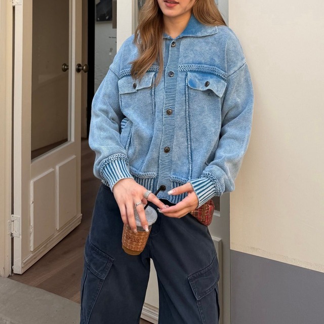 バイカラーパッチアクセントジップブルゾン 2col   R01490