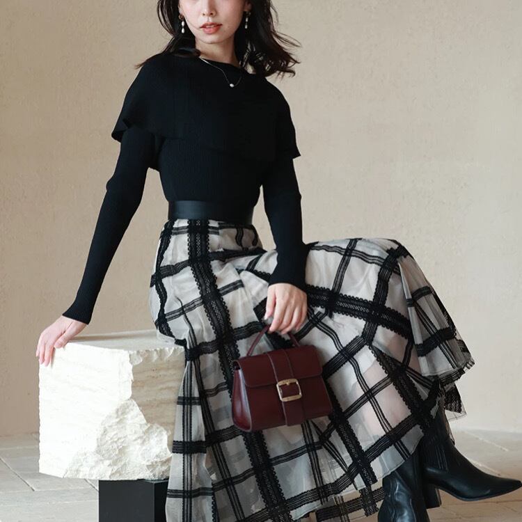 ヴィンテージリボンチュールスカート2090302