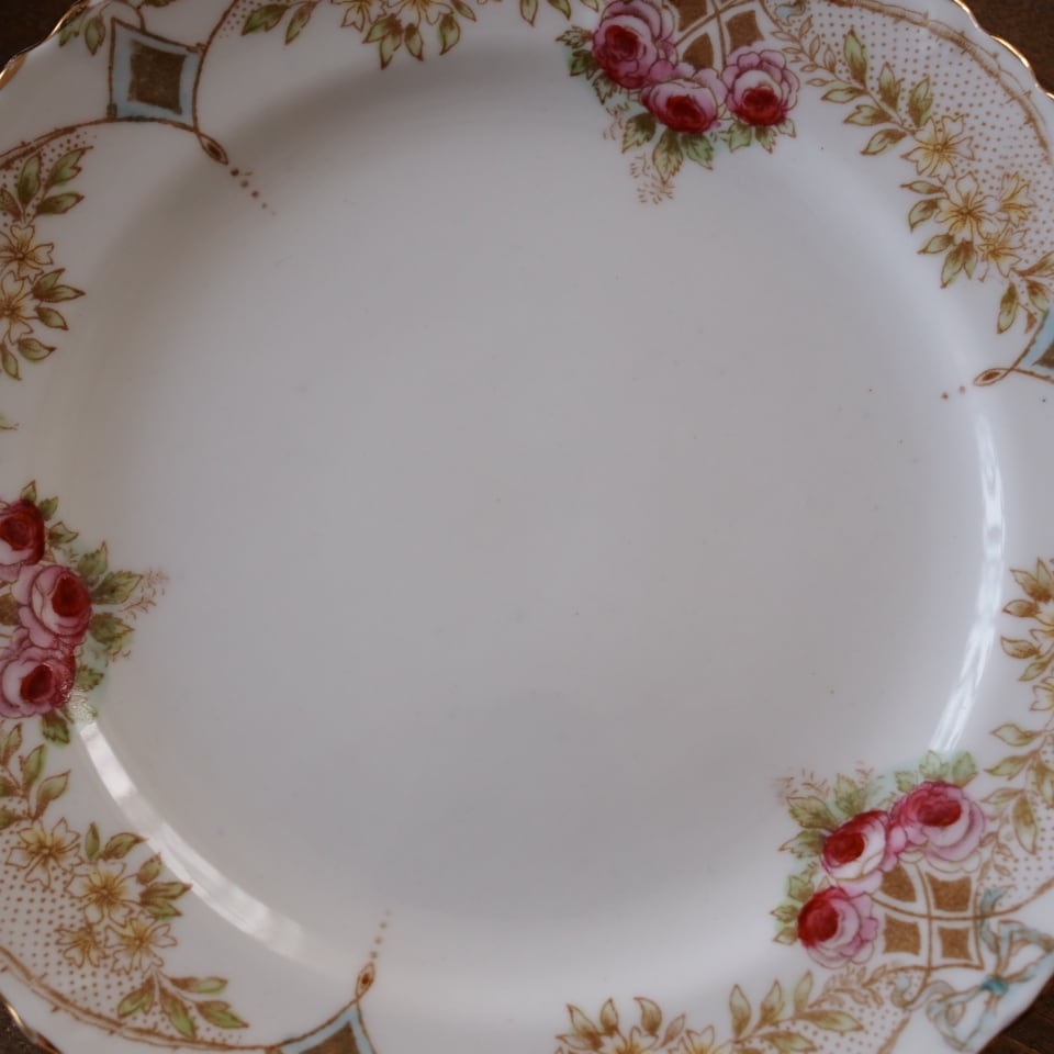 英国サミュエルラドフォードCassina プレート2枚 アンティーク薔薇柄