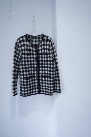 check Knit jacket