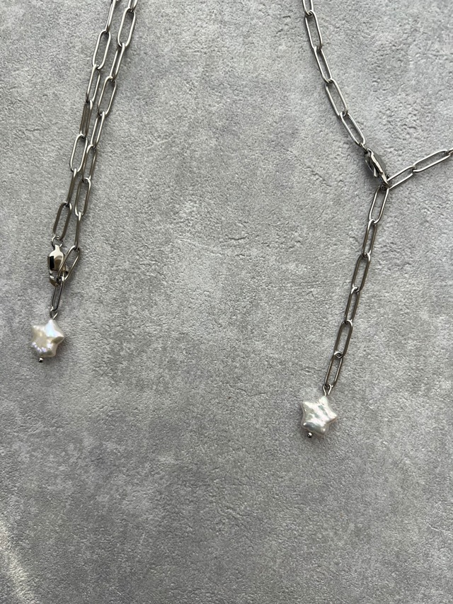 【シルバー】star perl necklace