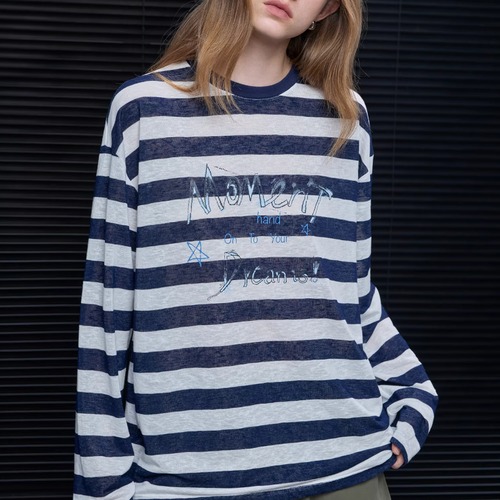 ラウンドネックボーダーロンTシャツ ・20822