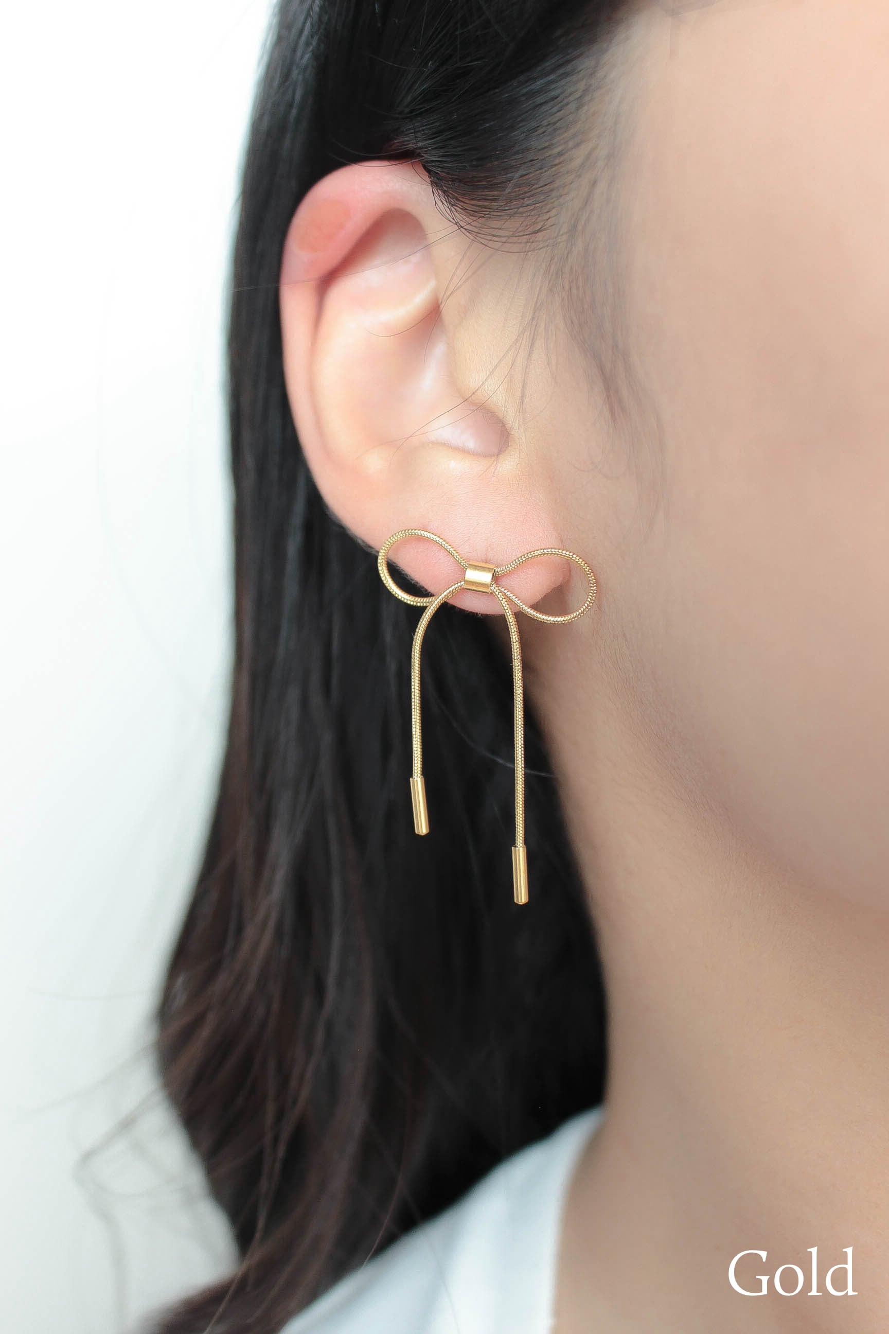 Ribbon Chain Pierce | 金属アレルギー対応のアクセサリー ebine