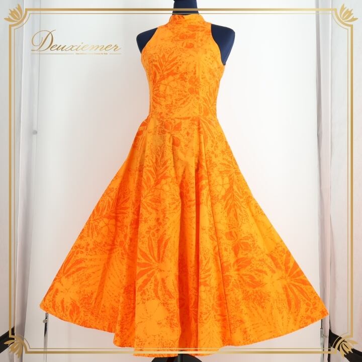 フラダンス 衣装 ワンピース ドレス オレンジ系 Rainbow Hawaii フラ