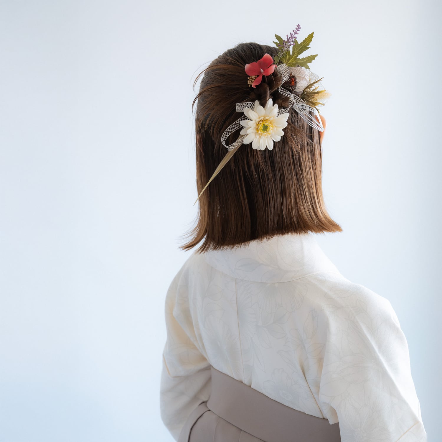 【ボブ でもできる カチモリ ヘアアレンジ 卒業式 袴 髪飾り T】ヘッドドレス 水引き リボン 外ハネボブ 切りっぱなしボブ 成人式 振袖 和装 結婚式 前撮り 白無垢 色打掛 ハーフ成人式 小学校 卒業式 小学生 袴 卒園式 教員様 代々木 新宿 着付け 着物レンタル らふりじー