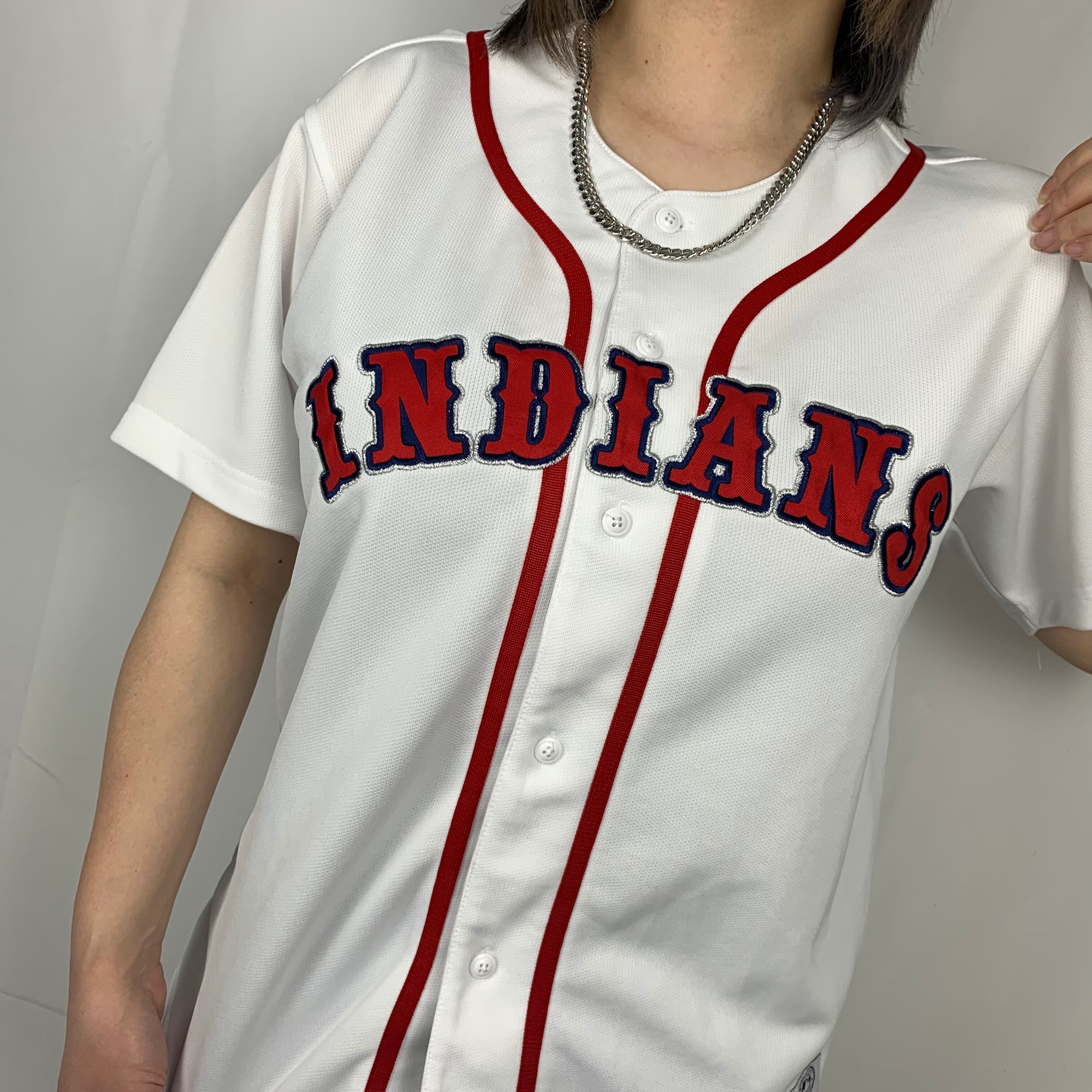 USA製 MLBインディアンズ 両面刺繍 XL ユニフォーム 48 ゲームシャツ